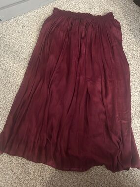 GAP Wine Pleated Maxi Skirt